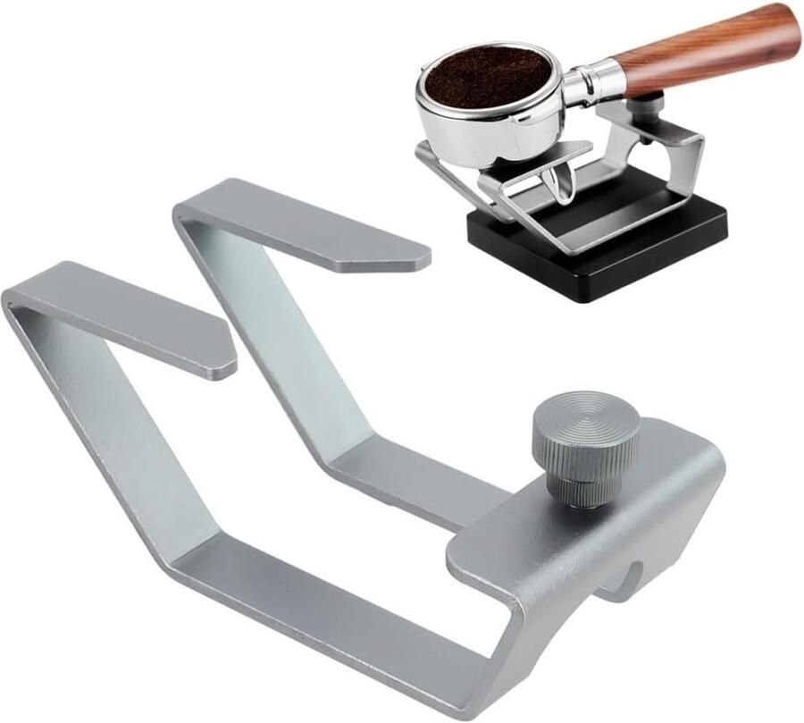 Koffie Portafilter Houder Espresso Accessoire Nauwkeurig Wegen Verstelbare Hoogte 51-58MM Zilver