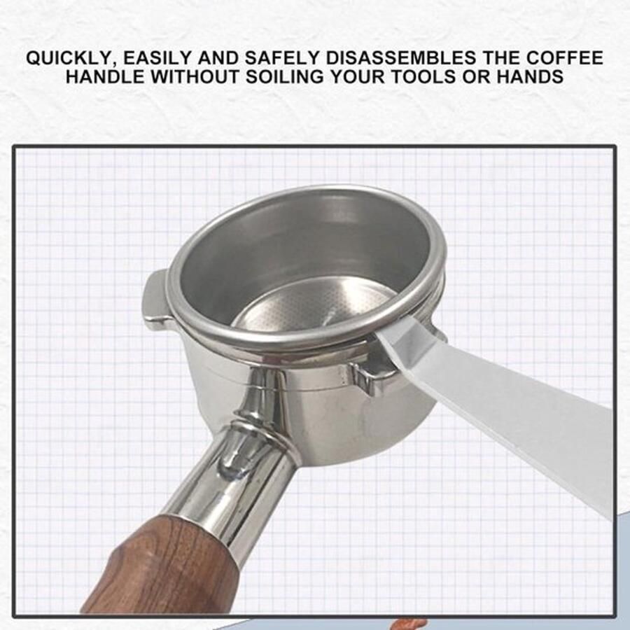 Koffie Portafilter Reiniger Poeder Beker Verwijderaar Roestvrij Staal Espressomachine Accessoires Reiniging Geschikt voor Portafilters Zilver