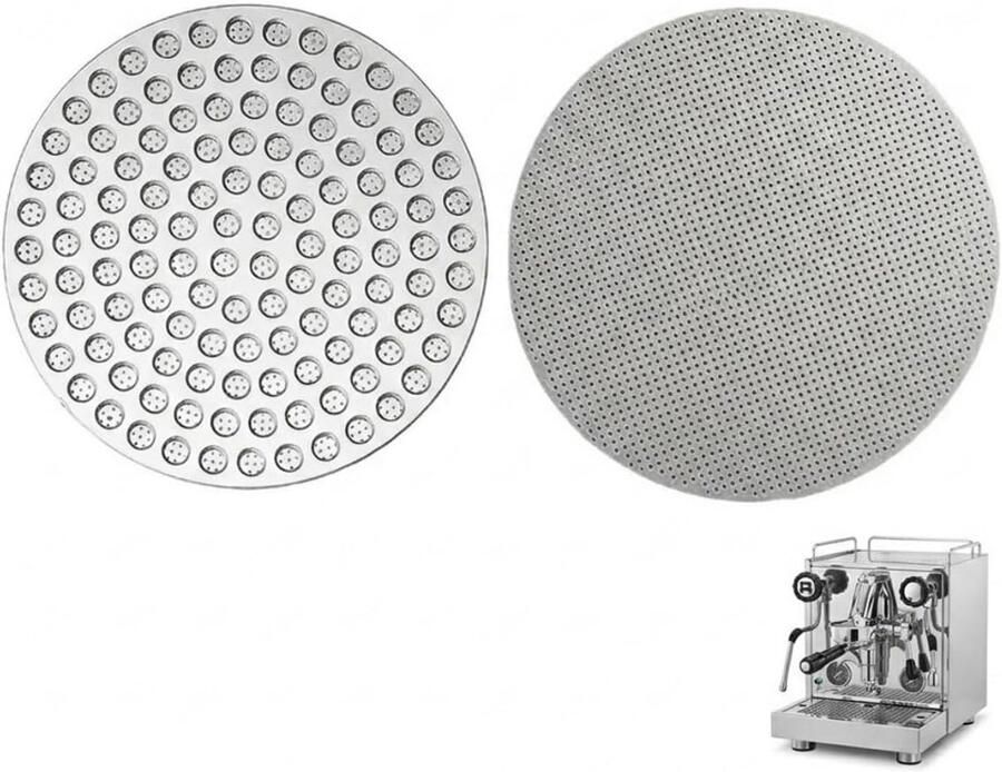 Koffie Puck Screen RVS Zeef Espresso Bereiding Dubbele Laag Ontwerp 53 mm Zilver