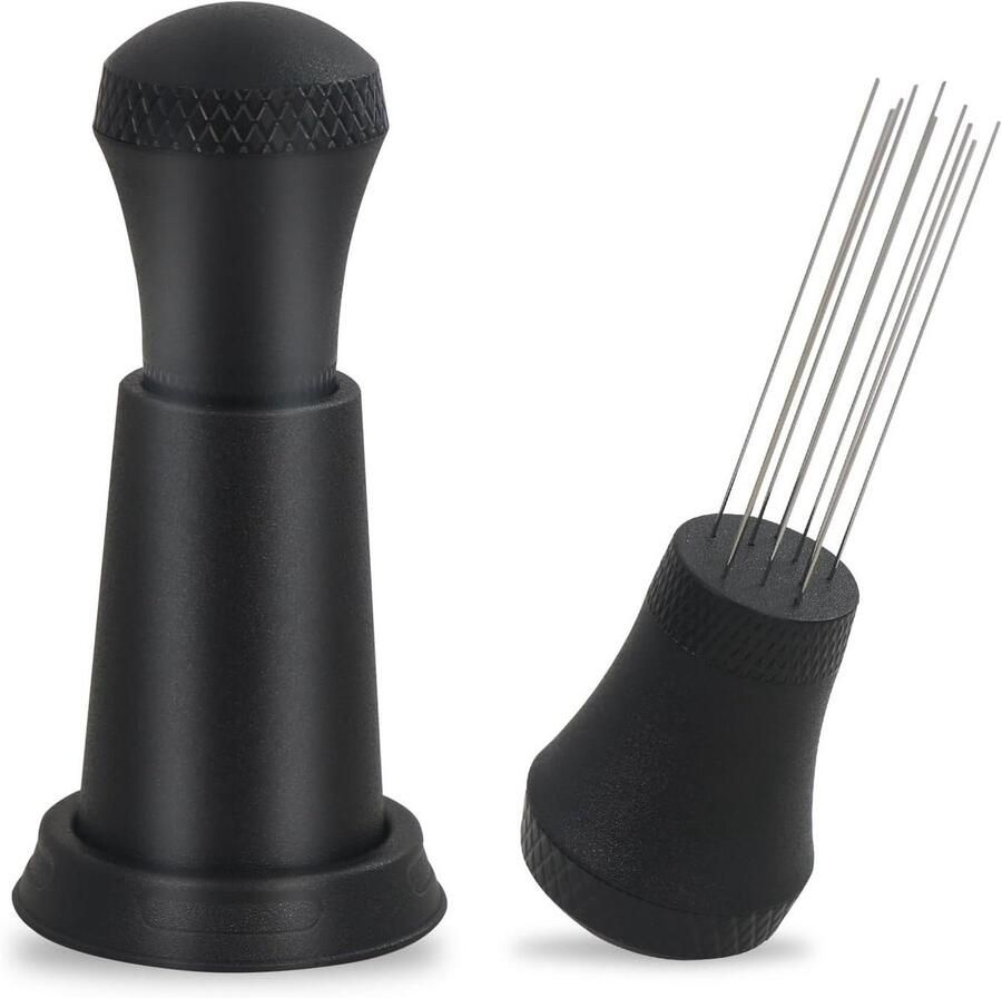 Koffie Roerder Espresso Naald Perfect Espresso 304 RVS Naalden 9.5 x 4.5 cm Zwart