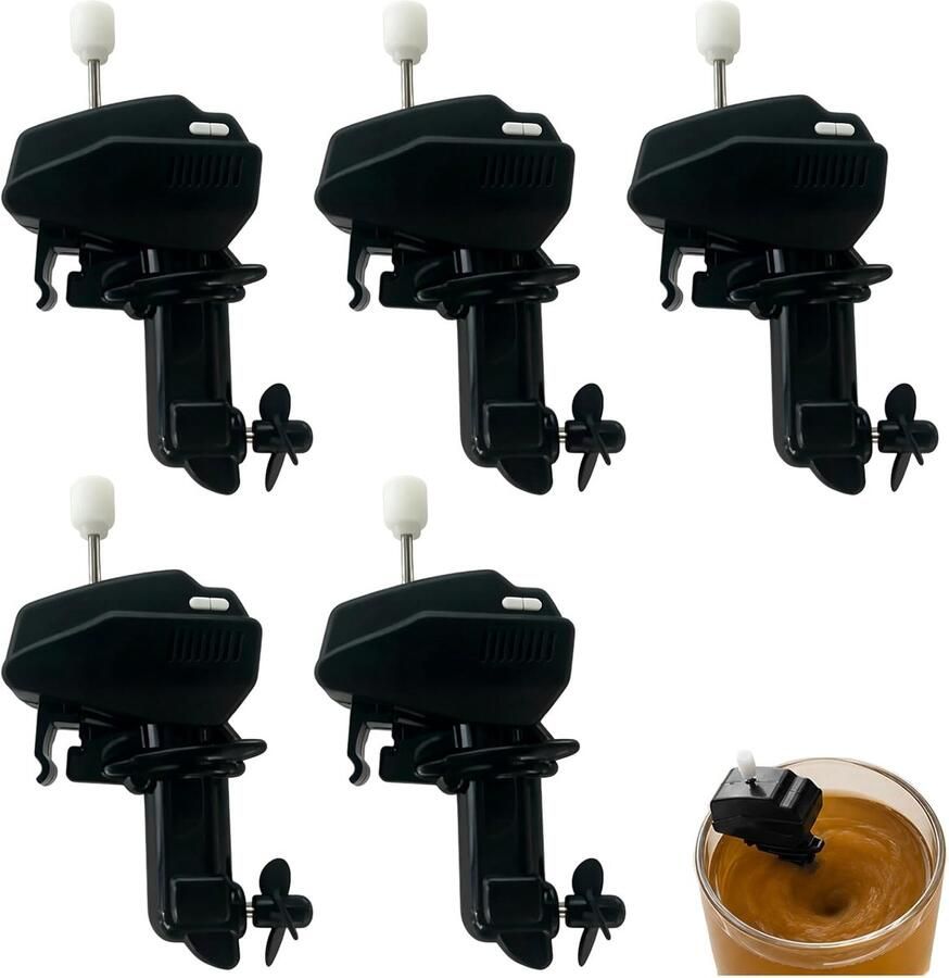 Koffie Roerder Mixer Gadget Drankjes Mengen Leuk Motorontwerp 5 Stuks Groot Zwart