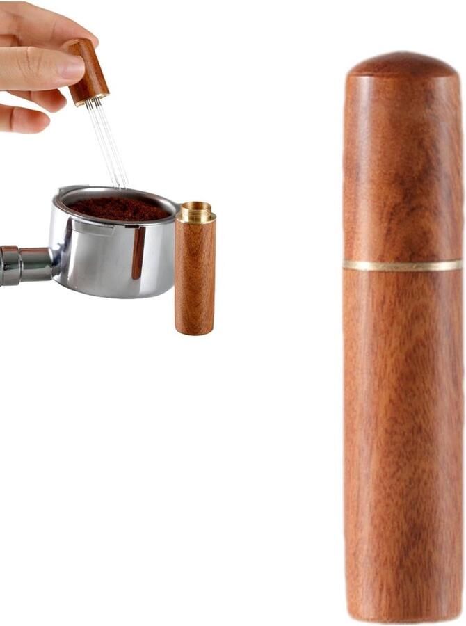 Naald Roerder Koffie Distributeur Roeren Espresso Bereiden Uniforme Poederlaag 86 x 16 mm Houtkleur