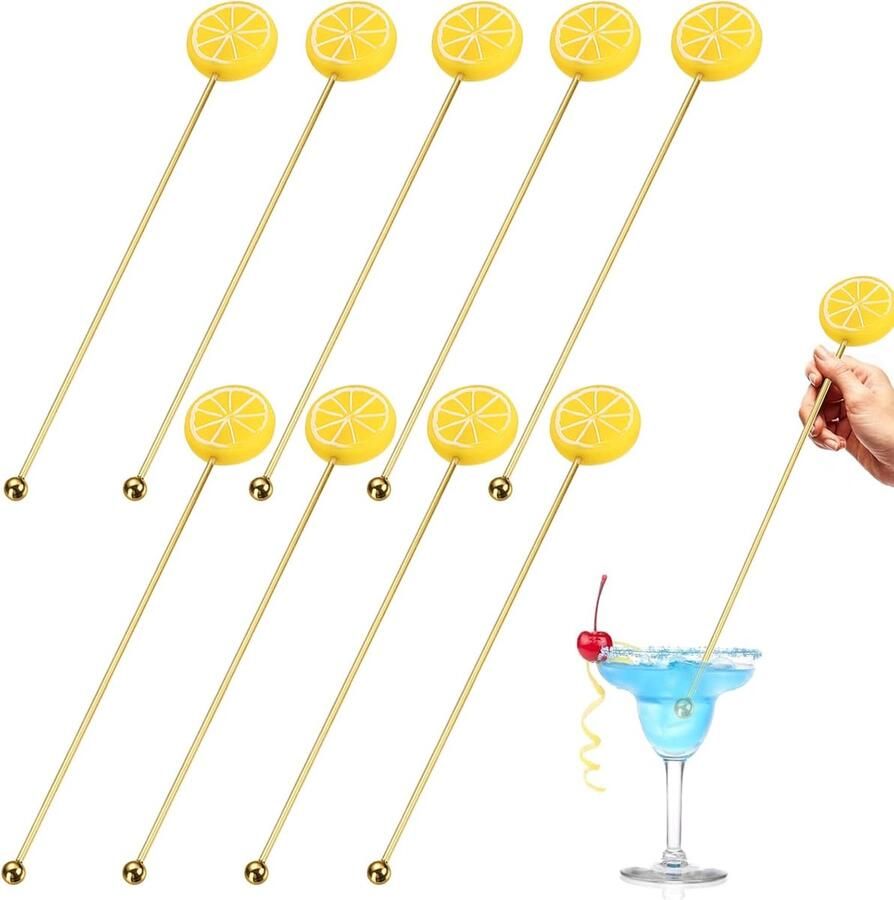 Koffie Roerstaafjes Mengstick Drank Dranken Mengen Ergonomische Grip 10 Stuks Goud