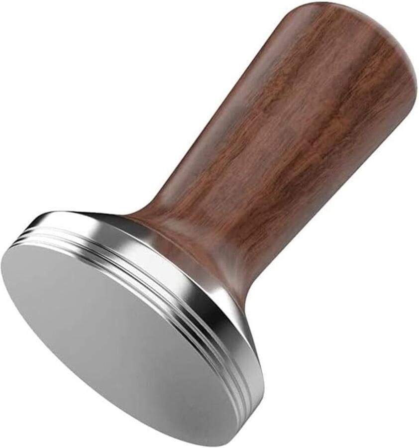 Koffie Sabotage Espresso Tool Perfect Espresso Roestvrij Staal 58 mm Diameter Houtkleur
