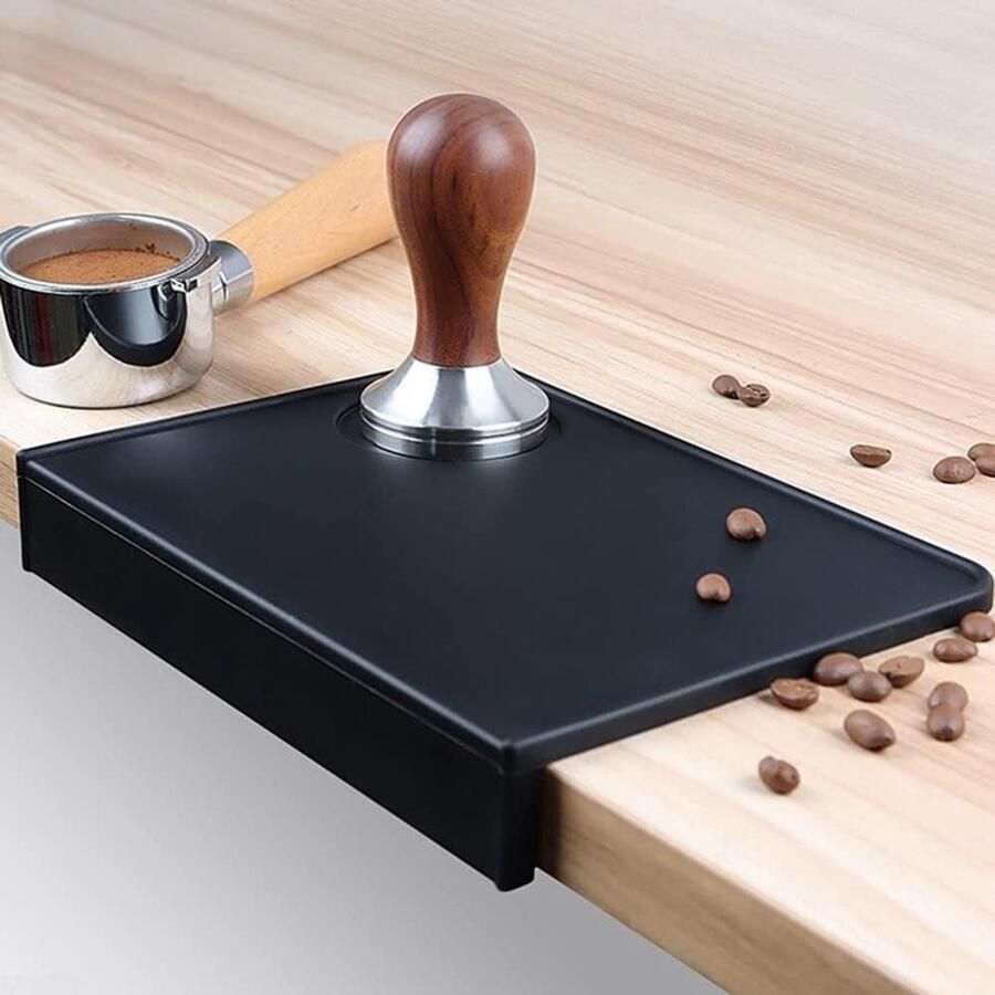 Koffie Sabotage Mat Espresso Tamping Pad Barista Werkplek Hoekontwerp 20x15x3cm Zwart