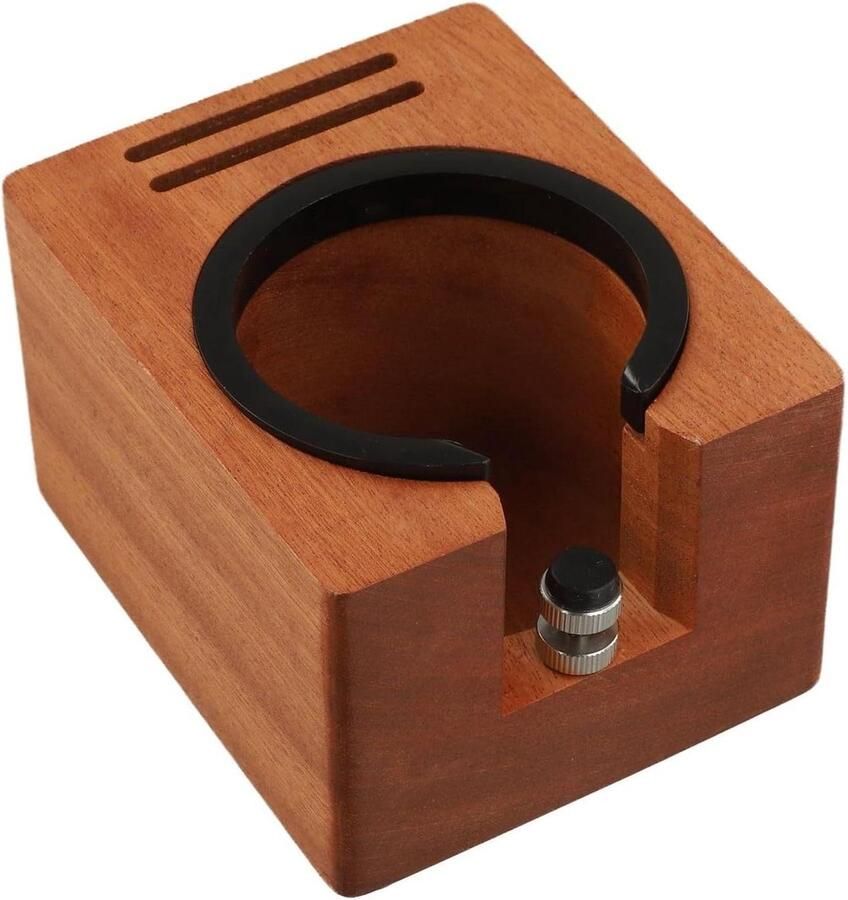 Koffie Stamp Station Espresso Organizer Koffie Bereiding Verstelbare Hoogte 51-58 mm Houtkleur