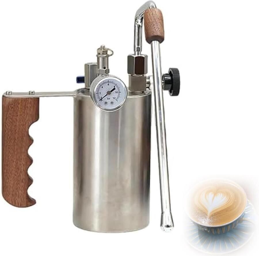 Koffie Stoommachine Melkopschuimer Stoom Romig Schuim Maken 3-gaats Stoommondstuk 500ml Capaciteit Zilver