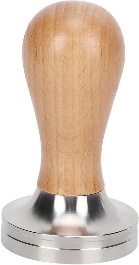Koffie Tamper Aanstampen Tool Espresso Bereiden Ergonomisch Handvat 51 MM Houtkleurig