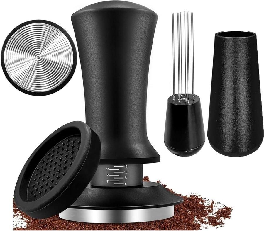 Koffie Tamper Barista Accessoire Espresso Bereiden Drukregelend met Schaal 51 mm Grijs