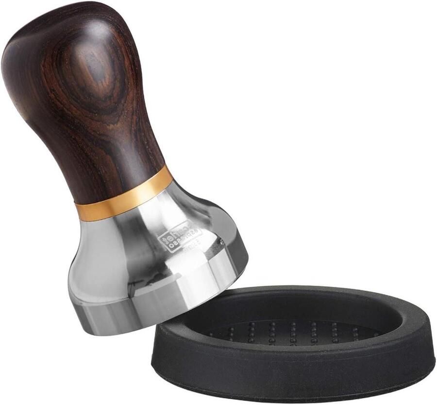 Koffie Tamper Barista Tool Espresso Bereiding Ergonomische Houten Greep 53 mm Zwart