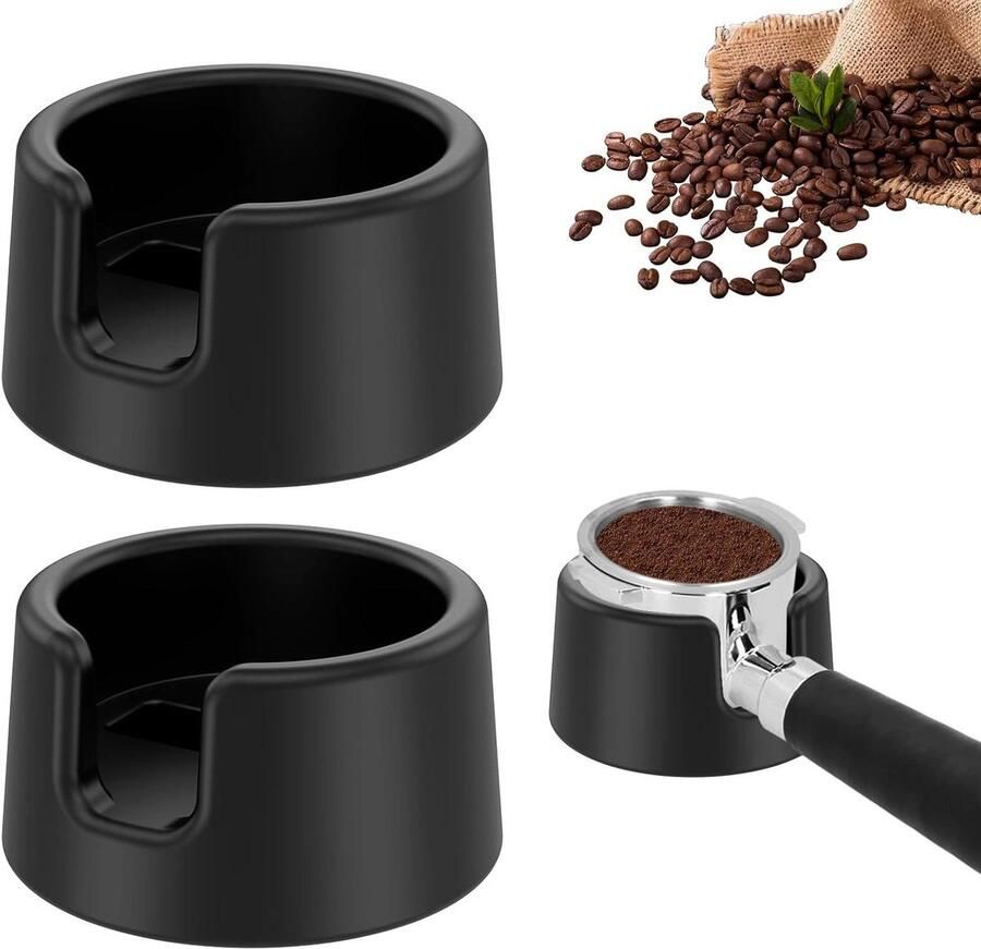 Koffie Tamper Basis Stampen Mat Espresso Bereiden Antislip Siliconen 2 Stuks 8cm Zwart