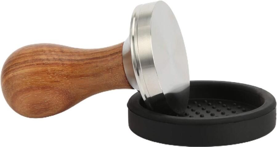 Koffie Tamper Bonen Perser Espresso Bereiden Houten Handvat 58mm Zwart