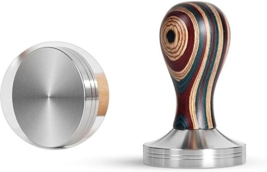 Koffie Tamper Espresso Aanstamper Espresso Bereiden Roestvrijstalen Basis 58 mm Zilver