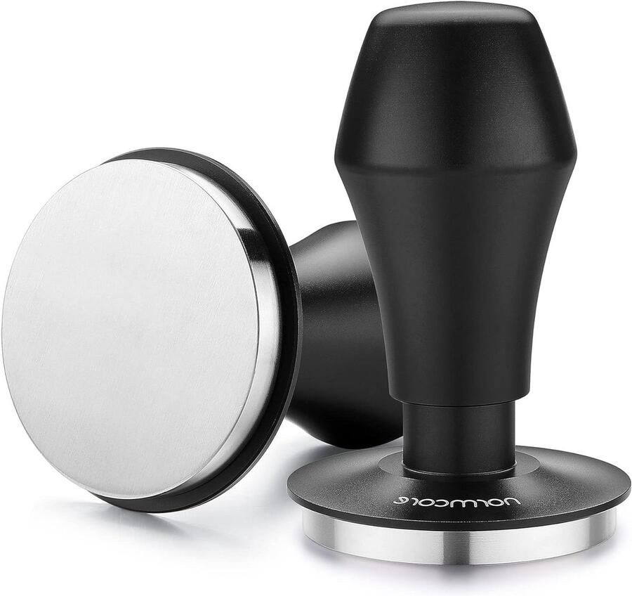 Koffie Tamper Espresso Aanstamper Perfect Espresso Veerbelast Ontwerp 57mm Zwart