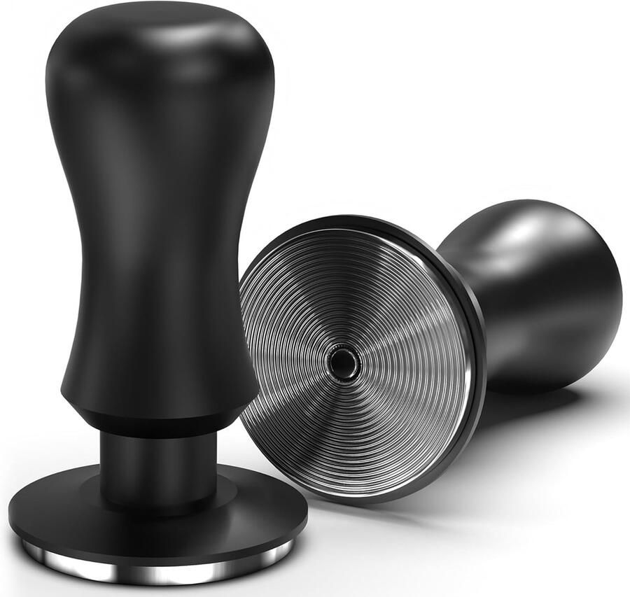 Koffie Tamper Espresso Aanstamper Perfecte Espresso Gekalibreerde Druk 51 mm Diameter Zilverkleurig