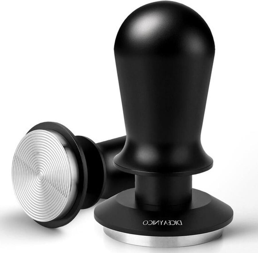 Koffie Tamper Espresso Aanstamper Perfecte Espresso Maken Veerbelast met Klik 5835 mm Zilver