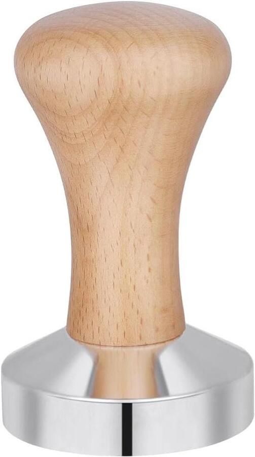 Koffie Tamper Espresso Accessoire Espresso Bereiden Ergonomisch Houten Handvat 51 mm Licht Hout