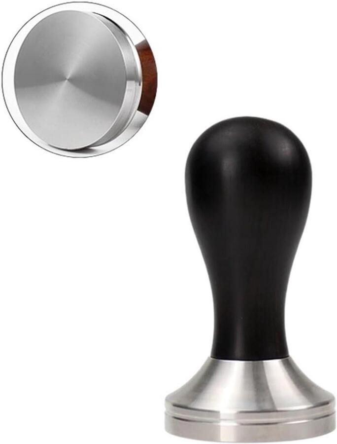Koffie Tamper Espresso Accessoire Perfect Koffie Maken In Hoogte Verstelbaar 57mm Zwart