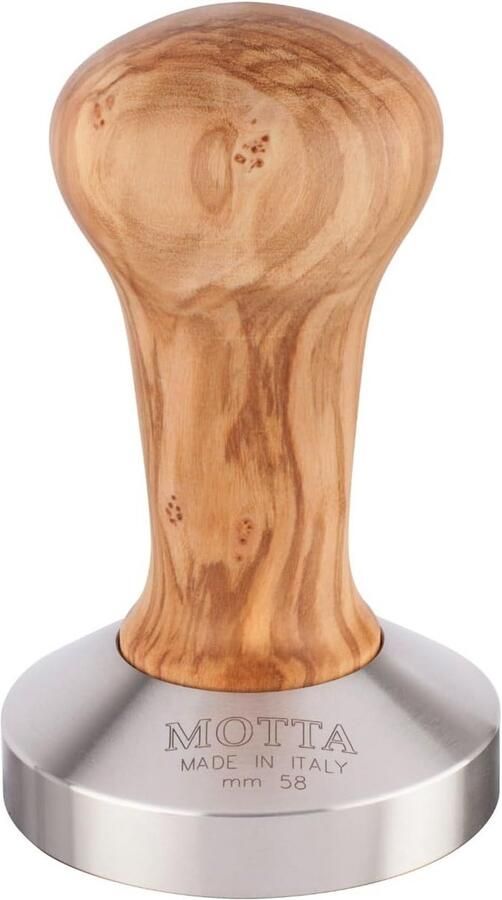 Koffie Tamper Espresso Doseerhulp Perfecte Espresso Olijfhouten Handvat 58 mm Bodem Mat Zwart