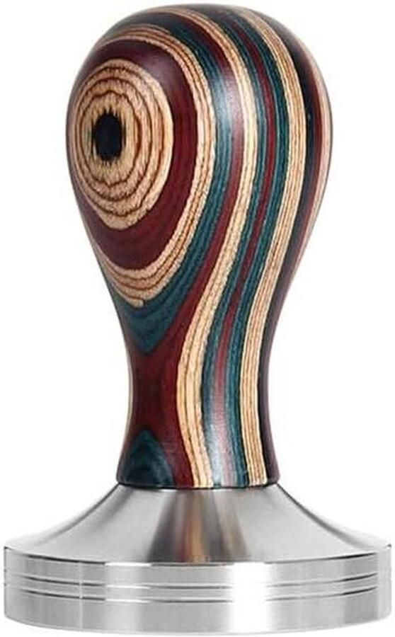 Koffie Tamper Espresso Druk Bereid Koffie Roestvrij Staal 58MM Bruin