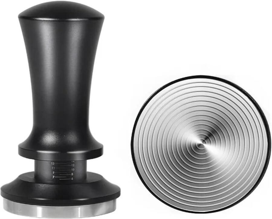 Koffie Tamper Espresso Pers Barista Thuis Geveerde Stamper 51 mm Zilver