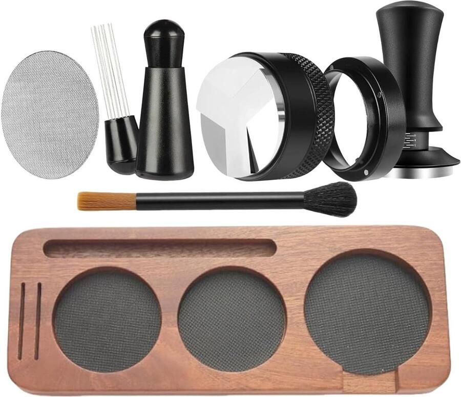 Koffie Tamper Espresso Pers Espresso Bereiden Gelijkmatige Compressie 58 mm Zwart