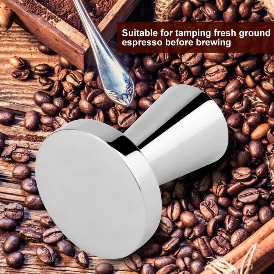 Koffie Tamper Espresso Pers Espresso Zetten Roestvrij Staal 40 mm Zilver