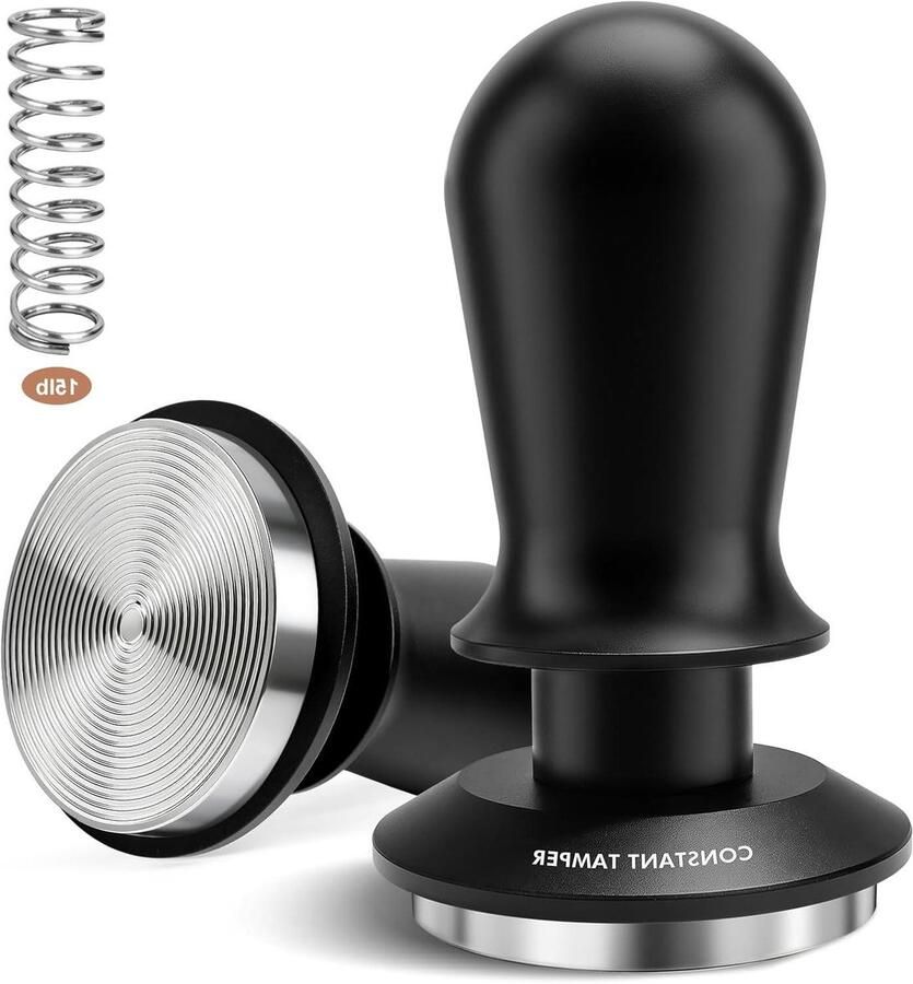Koffie Tamper Espresso Pers Koffie Bereiden Veerbelast Ontwerp 58 mm Zilver