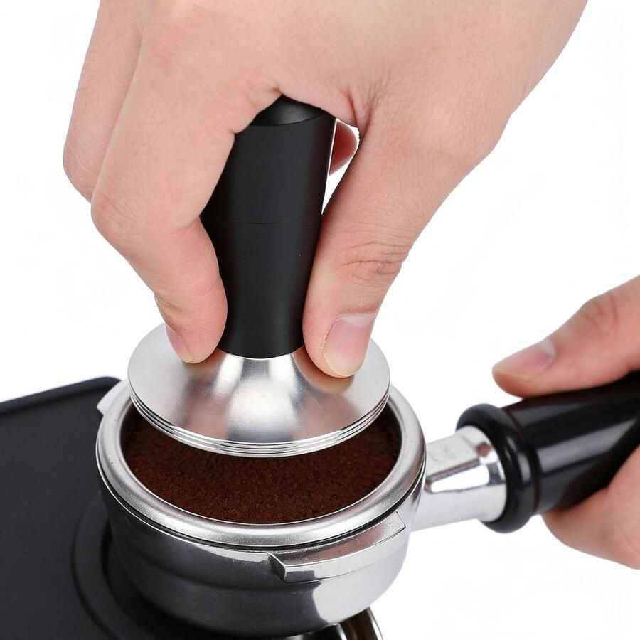 Koffie Tamper Espresso Pers Perfect Espresso Roestvrij Staal 58 MM Zilver