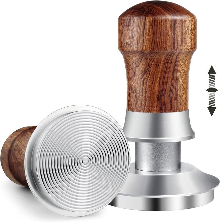 Koffie Tamper Espresso Pers Perfecte Espresso Constante Druk Veer 51 mm Diameter Houten Handvat