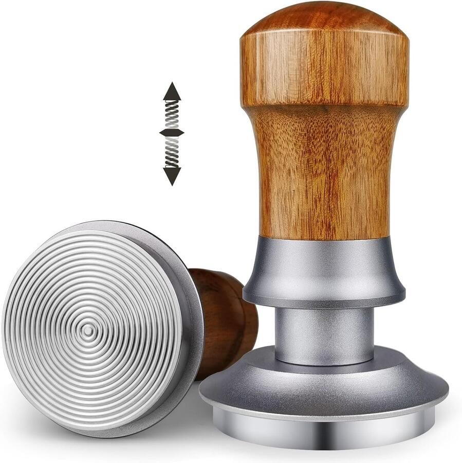 Koffie Tamper Espresso Stamp Barista Thuis Gekalibreerde Veer 54mm Diameter Zilverkleurig