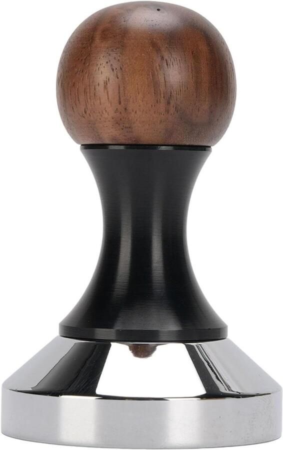 Koffie Tamper Espresso Stamper Espresso Bereiden Walnoothouten Handvat 53 mm Natuurlijk