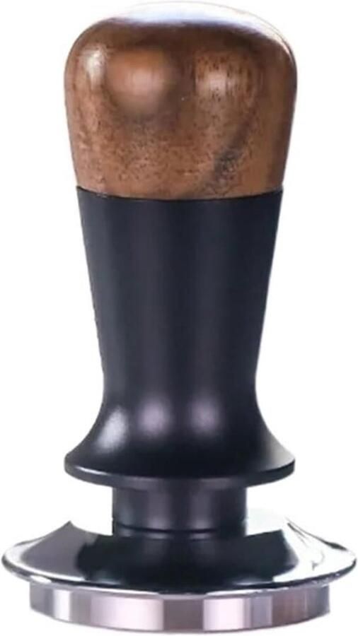 Koffie Tamper Espresso Stamper Koffiebereiding Walnoothouten Handvat 58 mm Zwart