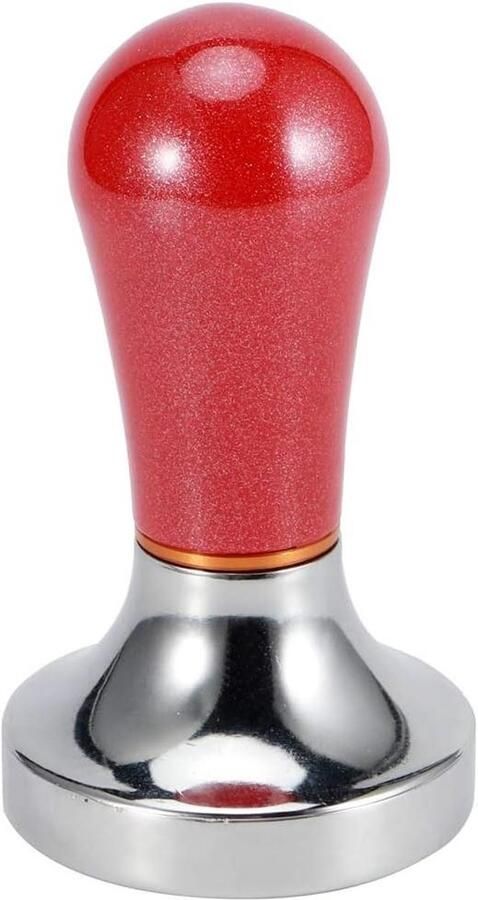 Koffie Tamper Espresso Stamper Optimale Espresso Vlakke Basis 57mm Rood