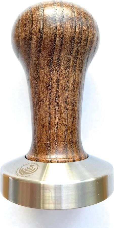 Koffie Tamper Espresso Stamper Perfect Espresso Ergonomische Houten Greep 57mm Bruin