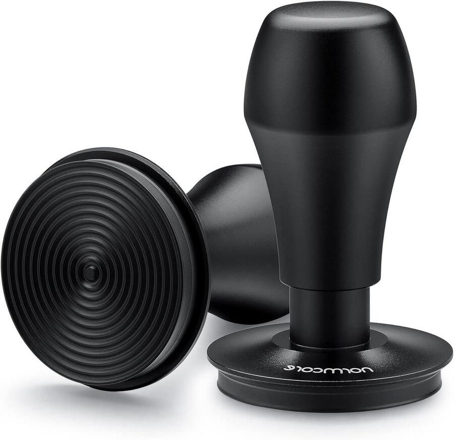 Koffie Tamper Espresso Stamper Perfect Espresso Veerbelast Ontwerp 58.5mm Diameter Zwart