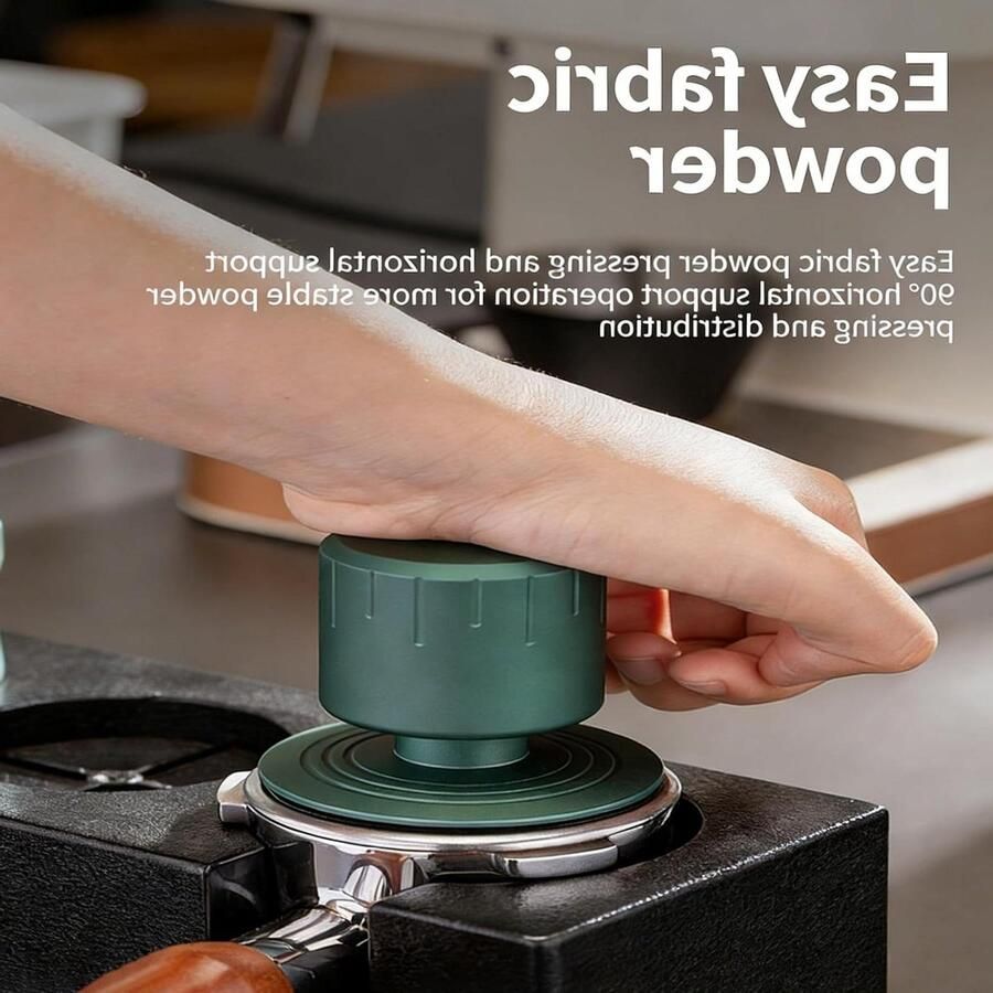 Koffie Tamper Espresso Tamper Barista Tool Koffie Bereiden Automatisch Rebound Systeem 51 53 58mm Zilver