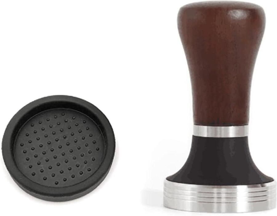 Koffie Tamper Espresso Tamper Bereiden Espresso Roestvrij staal 51 mm Houtkleur