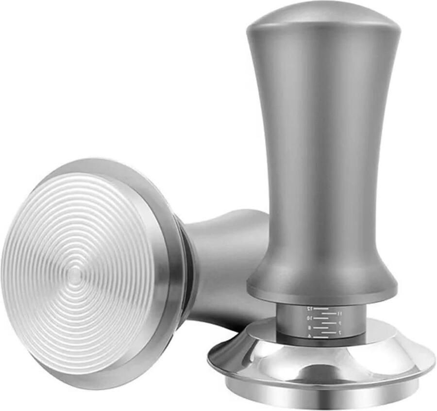 Koffie Tamper Espresso Tamper Espresso Bereiden Gecontroleerde Druk 51-58 mm Zilver