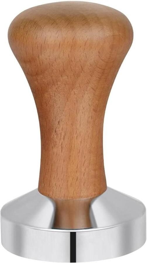 Koffie Tamper Espresso Tamper Espresso Bereiden Roestvrij Staal 51 mm Donker Hout