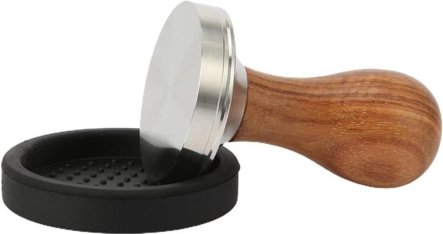 Koffie Tamper Espresso Tamper Espresso Maken Ergonomisch Houten Handvat 53mm Roestvrij Staal