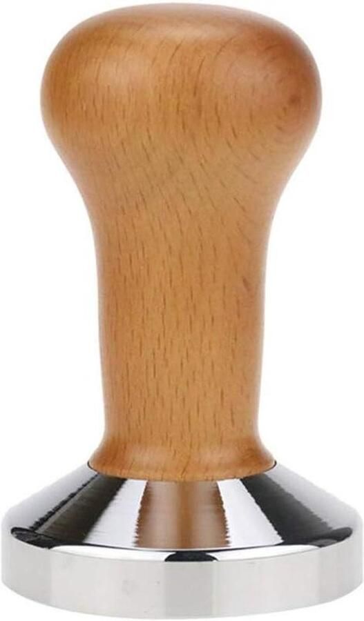 Koffie Tamper Espresso Tool Bereid Koffie Houten Handvat 51mm Bruin - Foto 1
