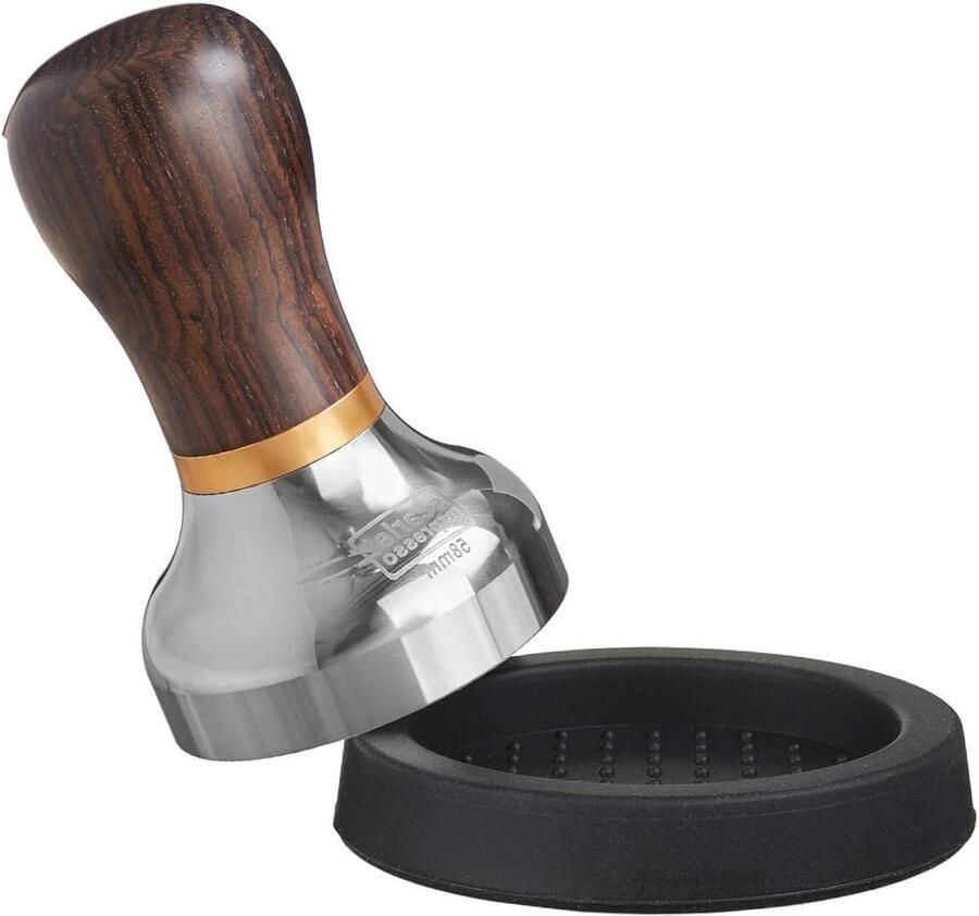 Koffie Tamper Espresso Tool Perfecte Espresso Ergonomische Houtgreep 58 mm Zwart