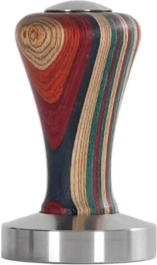 Koffie Tamper Espresso Verdeler Barista Gereedschap Koffie Bereiden Roestvrij Staal Basis 58 mm Houtkleur