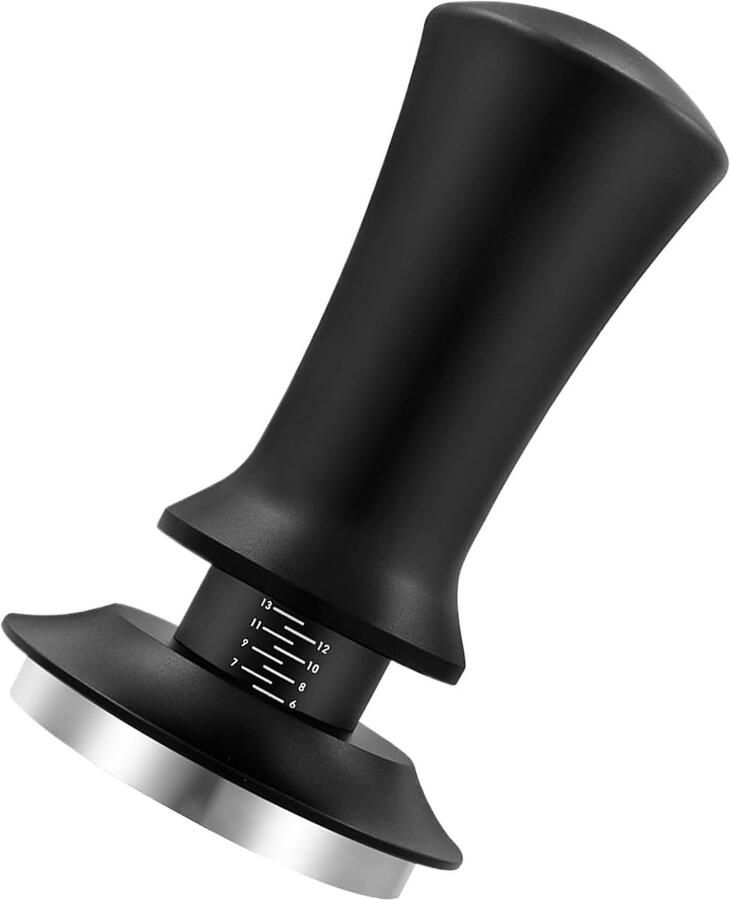 Koffie Tamper Gecallibreerd Espresso Gereedschap Barista Thuis Instelbare Diepte 53mm Diameter Zwart