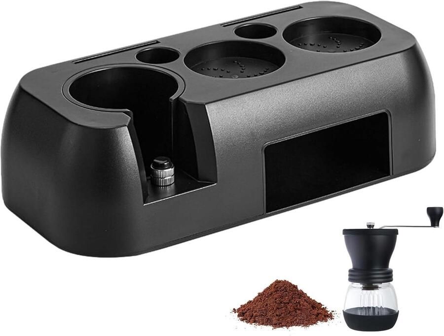 Koffie Tamper Houder Espresso Organizer Station Koffie Bereiden Verstelbare Schroefkop 51-58 mm Zwart