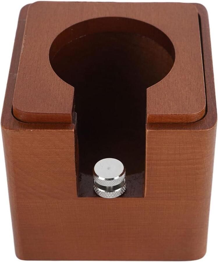 Koffie Tamper Houder Espresso Station Koffie Bereiden Robuust Palissanderhout 102 x 92 mm Bruin