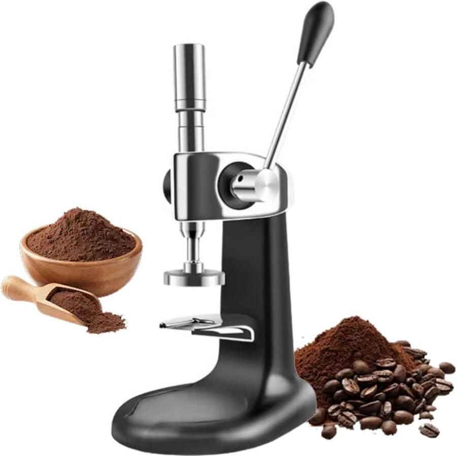 Koffie Tamper Koffiepers Handmatig Espresso Bereiden Arbeidsbesparend Ontwerp 58 mm Diameter Zilver