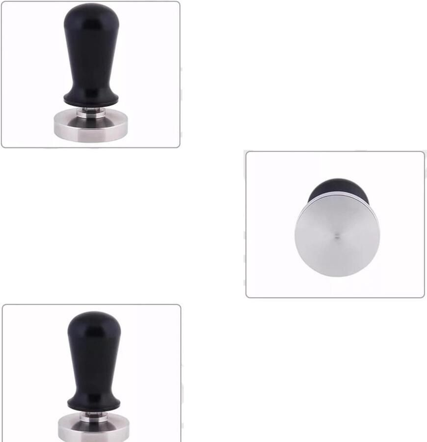 Koffie Tamper Koffiepoeder Presse Espresso Bereiden Verzwaarde Basis 51MM Zilver