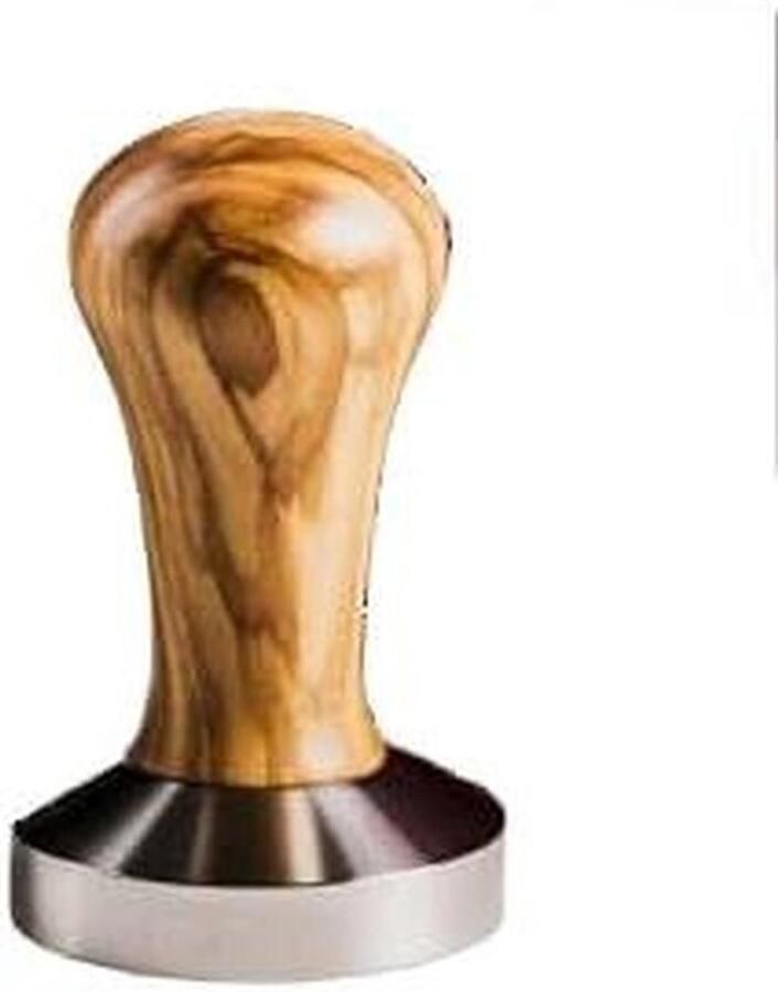 Koffie Tamper Koffiestamper Espresso Bereid Koffie Olijfhout Handvat 51 mm Houtkleur - Foto 1